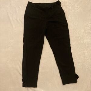 Athleta Trekkie Belted Black Hiking Commute Travel Pants Size 10